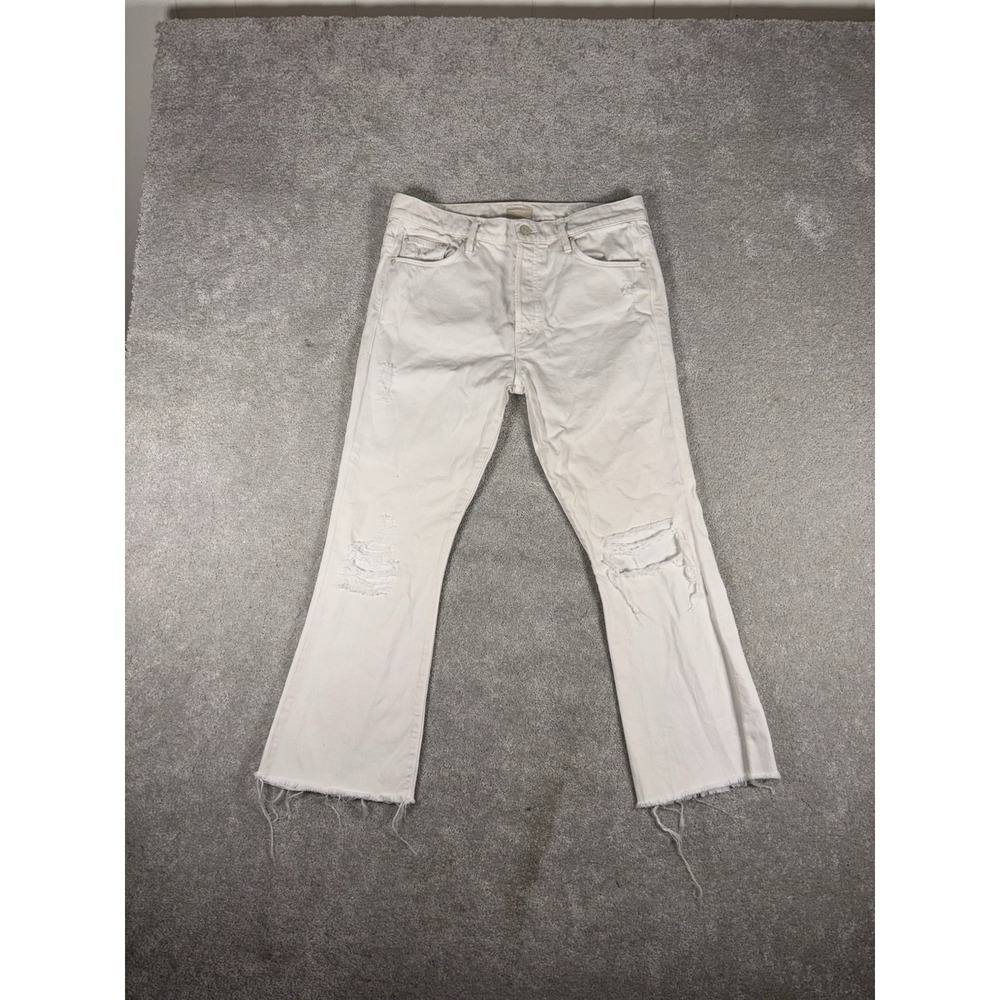 mother the nomad crop fray jeans party favors crop bootcut 26 Raw Hem